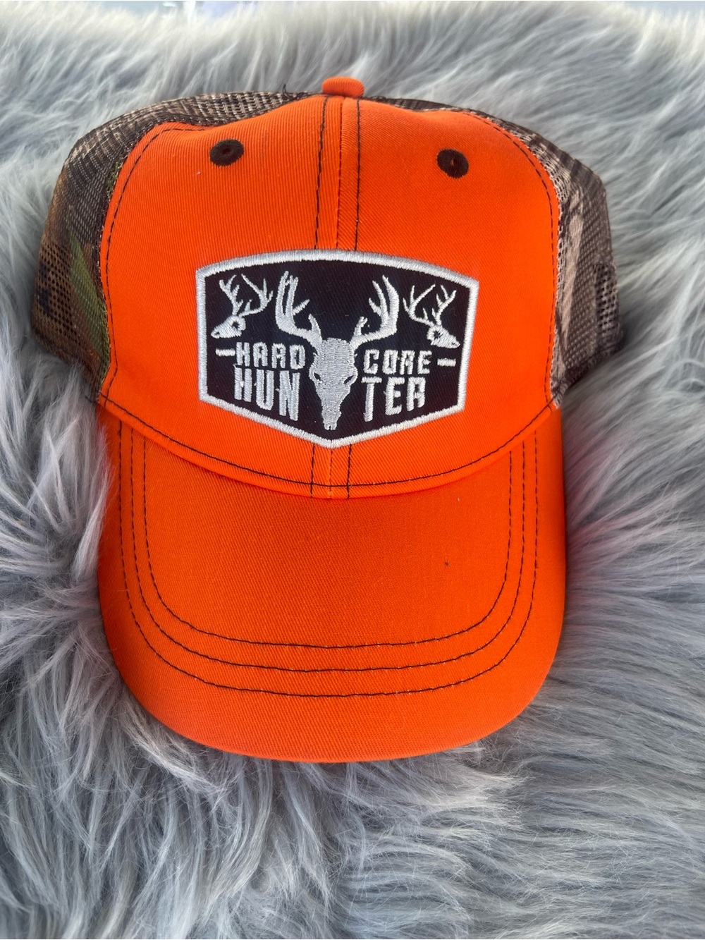New orange & camo hard core hunter hat size OSFM